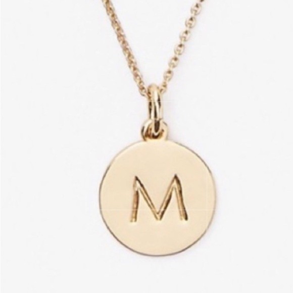 Kate Spade Mini Initial M Necklace  Pendant  M 12k Gold Plated 17"X 3" 20" - Picture 1 of 13